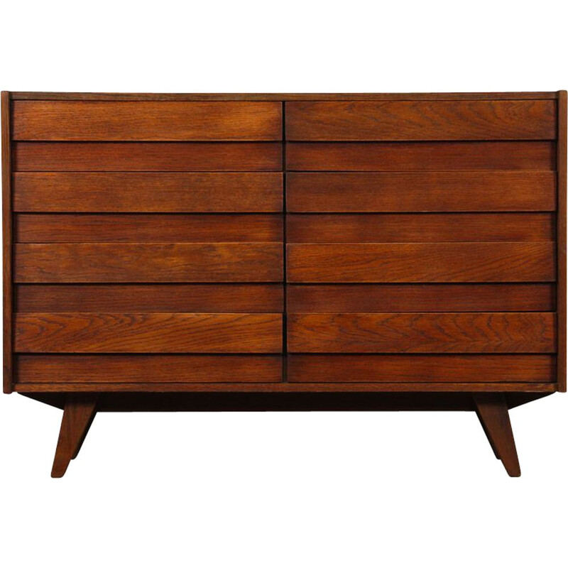 Vintage dark oakwood chest of drawers by Jiri Jiroutek for Interier Praha, Czech Republic 1960