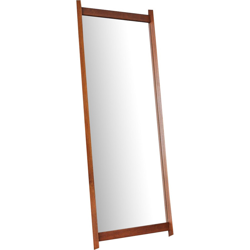 Long rectangular teak mirror - 1960s