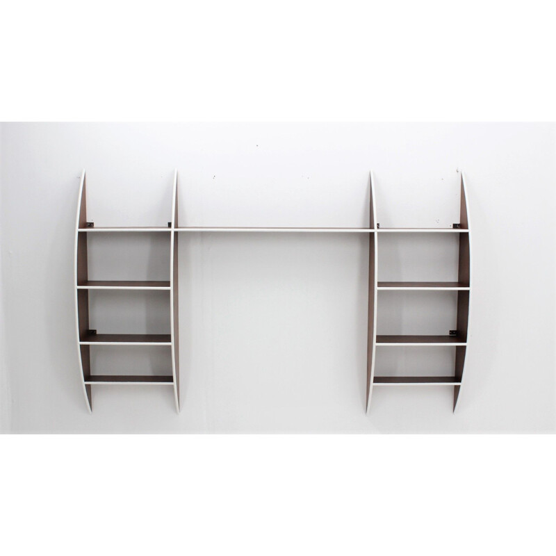 Mid century Italian hanging wood shelf, 1950s