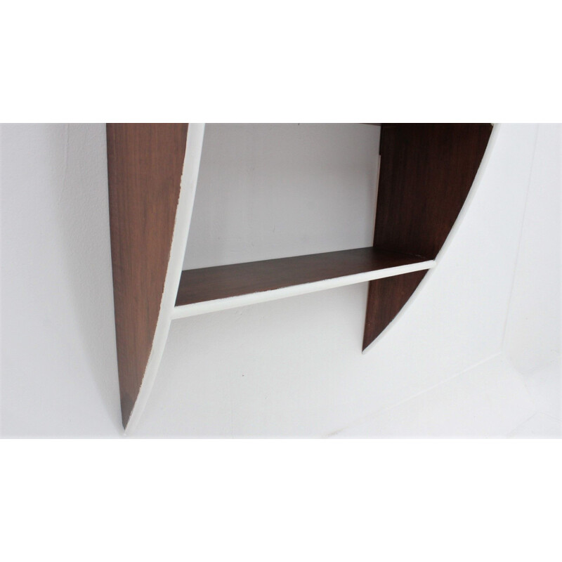 Mid century Italian hanging wood shelf, 1950s