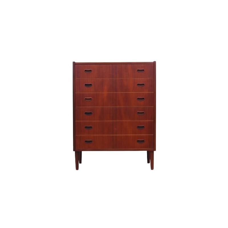 Dark teak vintage chest of drawers, Denmark 1960s