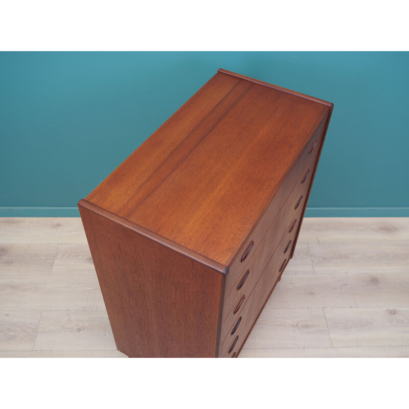 Dark teak vintage chest of drawers, Denmark 1960s