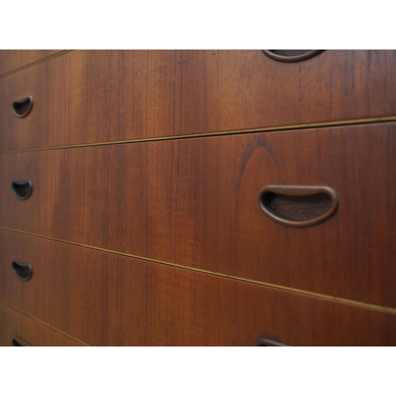 Dark teak vintage chest of drawers, Denmark 1960s