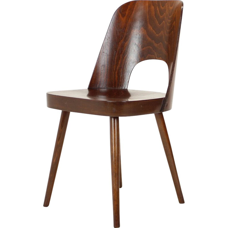 Mid-century wood dining chair by Oswald Haerdtl, Czechoslovakia 1962