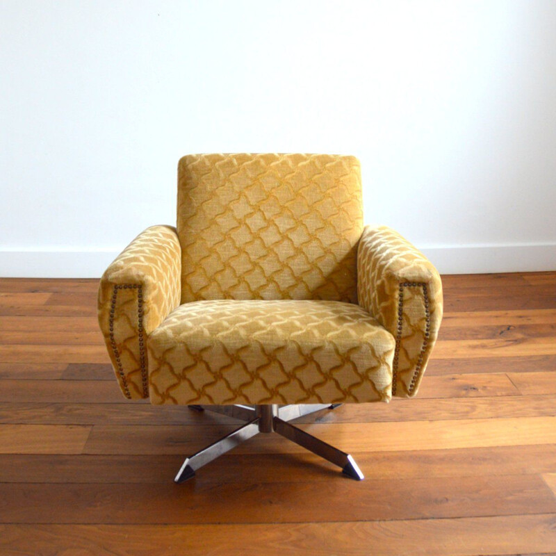 Vintage conference swivel armchair, 1950-1960