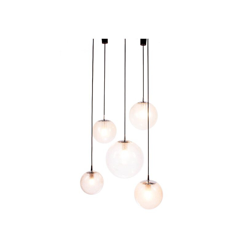 Vintage hand-blown glass suspension by Peil and Putzler