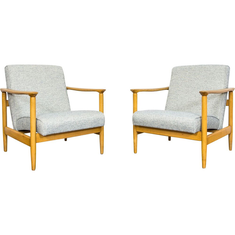 Pair of vintage Gfm-142 armchairs by Edmund Homa, 1960s