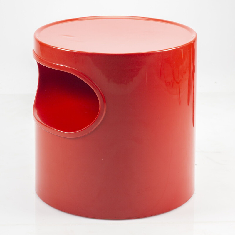 Vintage red Giano Giano Vano side table by Emma Gismondi for Artemide