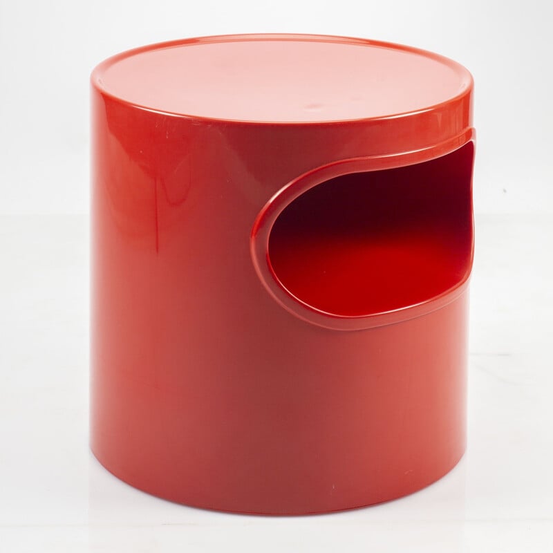 Vintage red Giano Giano Vano side table by Emma Gismondi for Artemide