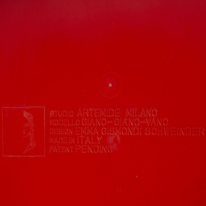 Table d'appoint vintage rouge en Giano Vano par Emma Gismondi pour Artemide