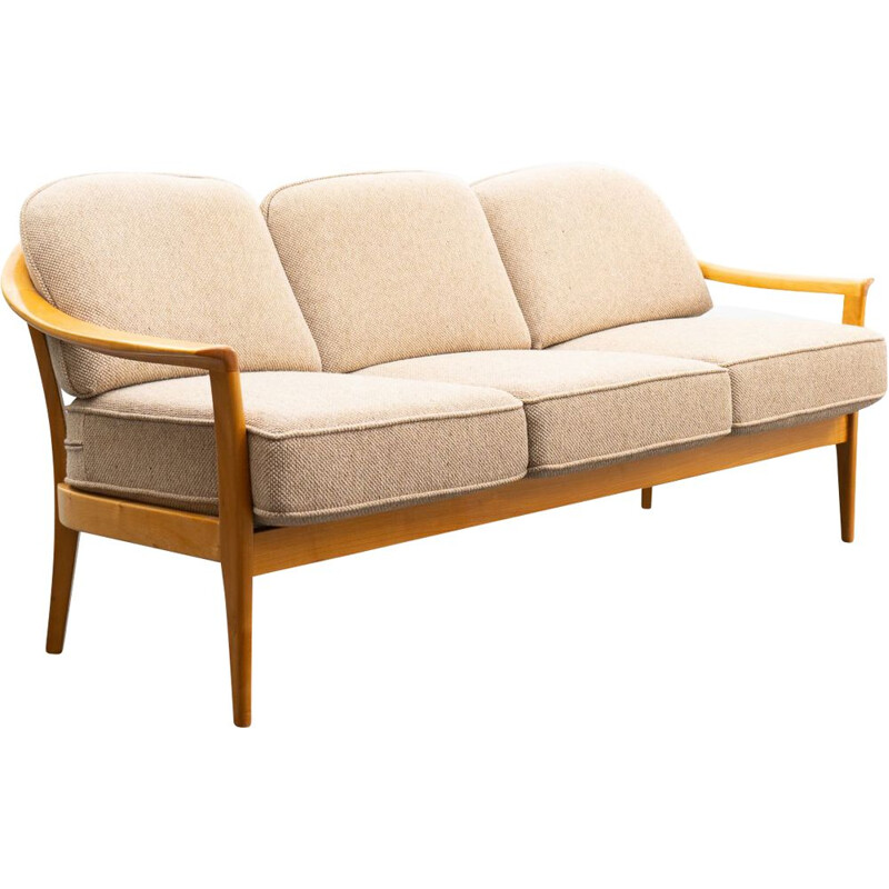 Vintage cherrywood sofa by Wilhelm Knoll, Germany 1960s