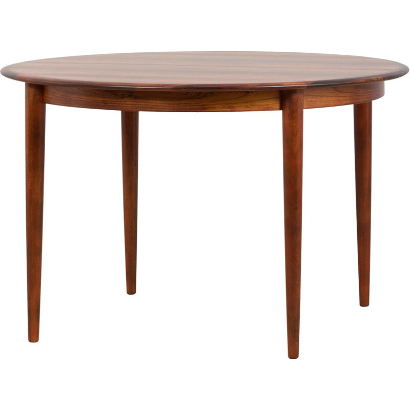 Danish vintage rosewood round extension table by Skovmand and Andersen, 1960s