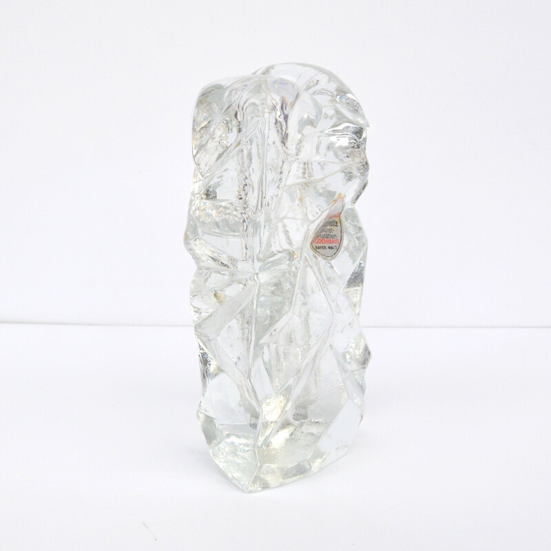 Vintage crista glass ice cube vase for Joska Waldglasshutte, Germany 1970