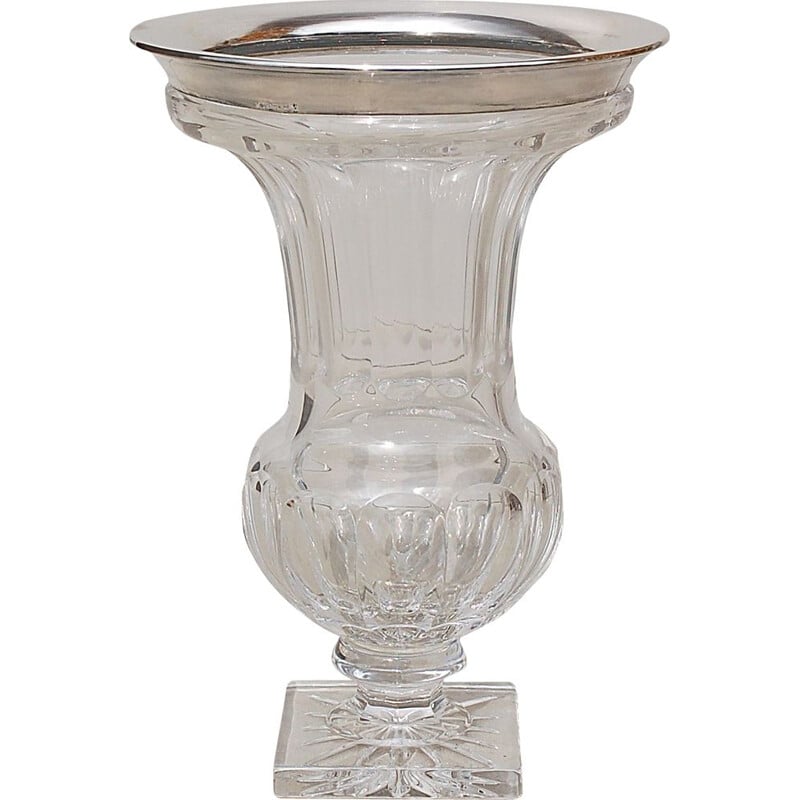 Vintage zilveren kristallen vaas van Gebrüder Kühn