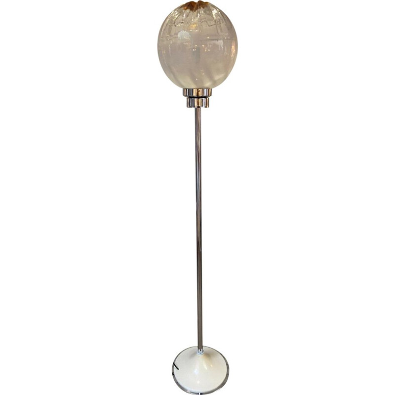 Vintage floor lamp in Murano glass and metal by Mazzega, 1970