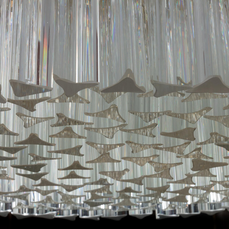 Vintage glass crystals chandelier by Paolo Venini, 1970s