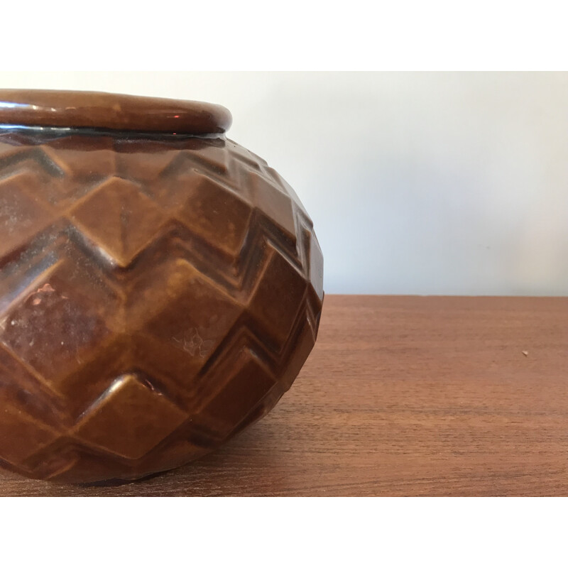 Vase art déco vintage en fonte émaillée