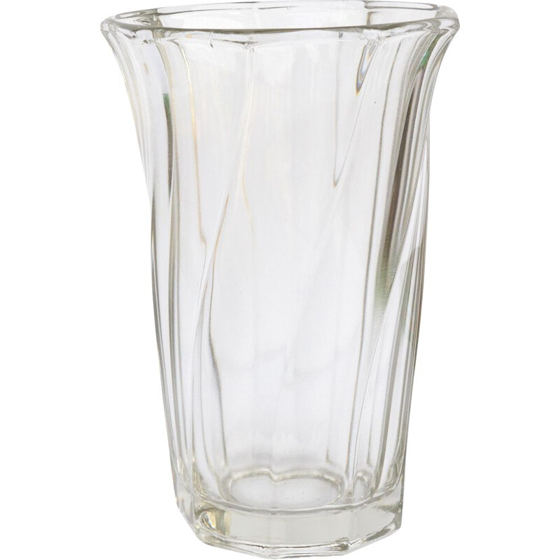 Vintage sodium glass vase by František Pečený for Heřmanova Hut, Czech 1970