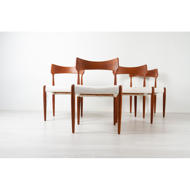 Ensemble de 4 chaises danoises vintage en teck par Bernhard Pedersen & Søn, 1960