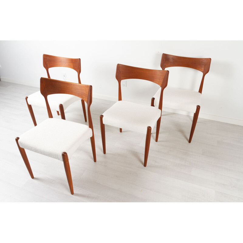 Set of 4 vintage Danish teak dining chairs by Bernhard Pedersen & Søn, 1960s