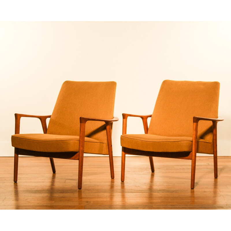 Paire de fauteuils en teck et laine, Inge ANDERSSON - 1950