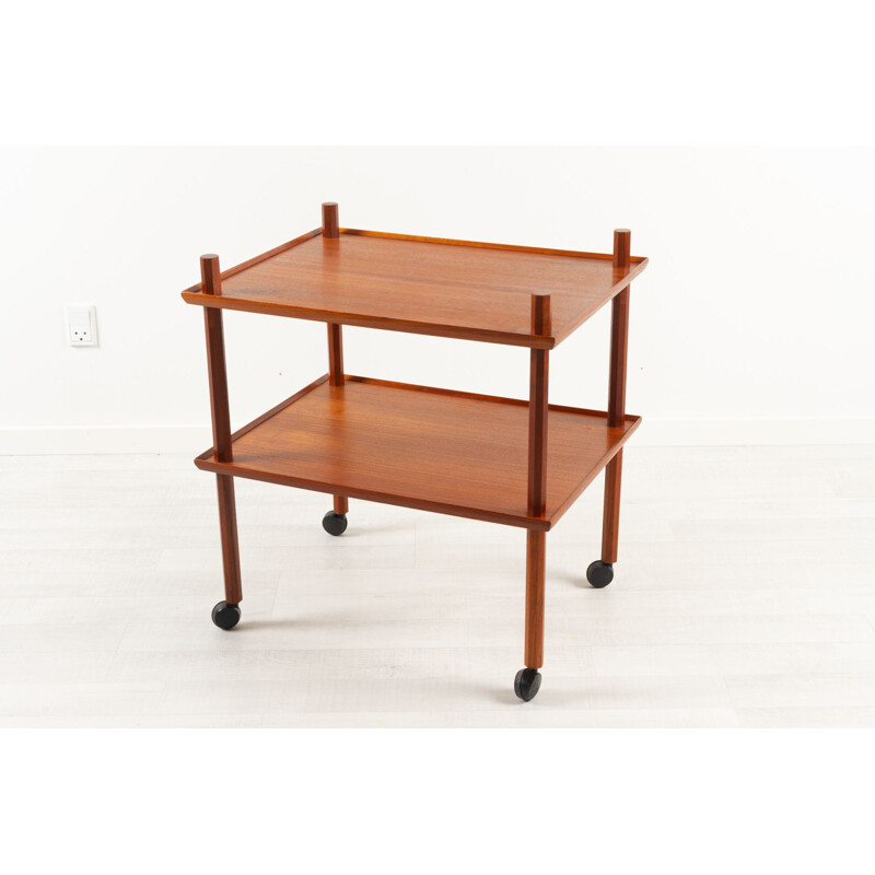 Danish mid-century teak bar trolley, 1960s