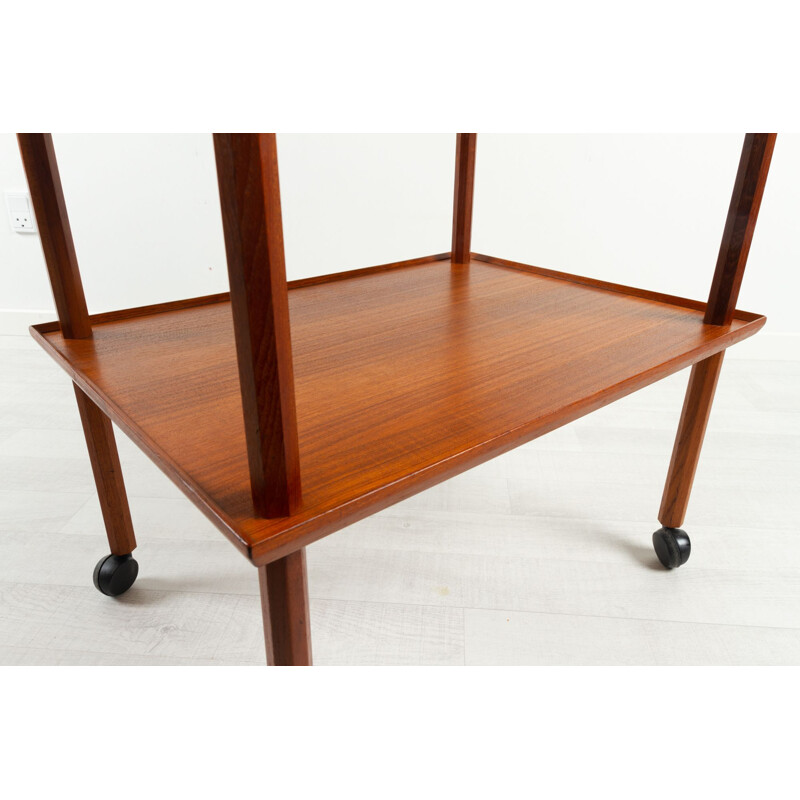 Danish mid-century teak bar trolley, 1960s