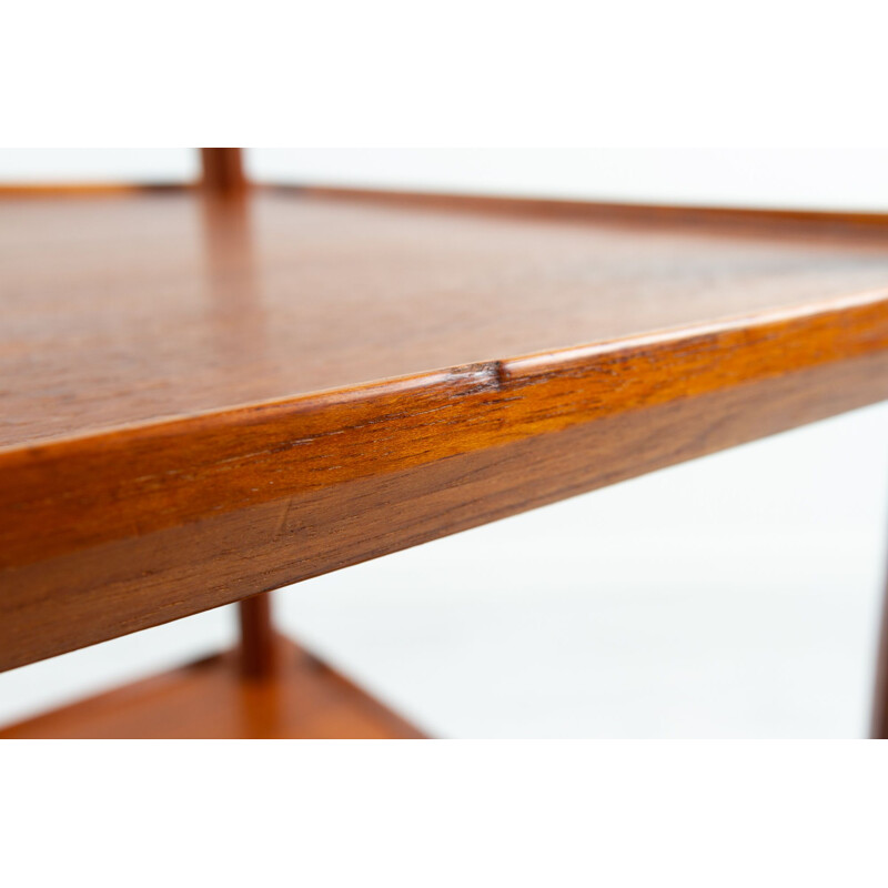 Danish mid-century teak bar trolley, 1960s