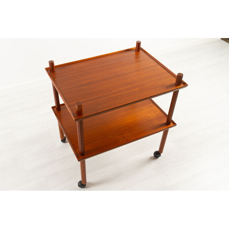 Danish mid-century teak bar trolley, 1960s