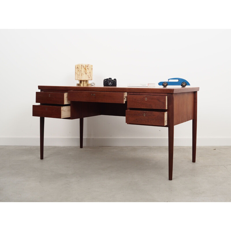 Dark teak vintage desk, Denmark 1960s