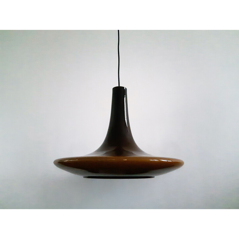 Vintage brown Murano glass pendant lamp for Peill & Putzler, Germany 1960-1970s