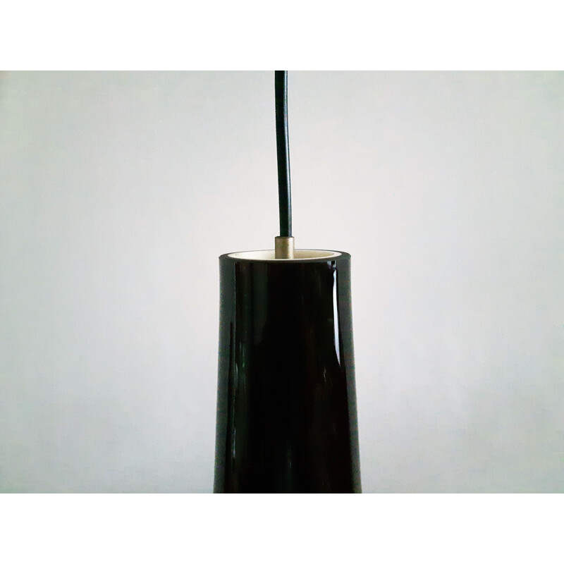 Vintage brown Murano glass pendant lamp for Peill & Putzler, Germany 1960-1970s