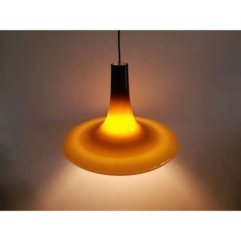 Vintage brown Murano glass pendant lamp for Peill & Putzler, Germany 1960-1970s