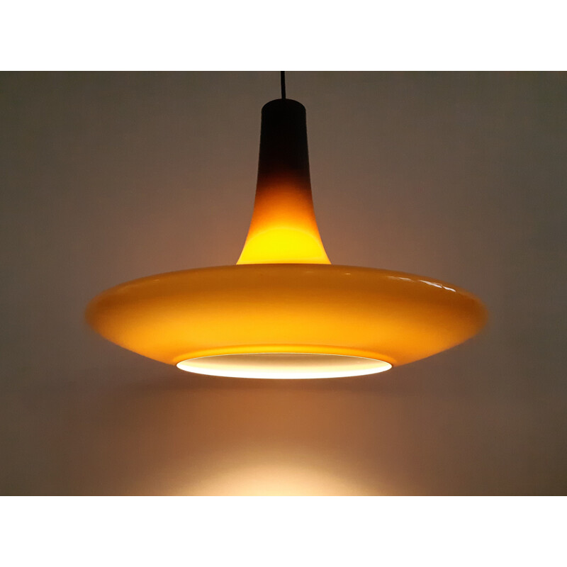 Vintage brown Murano glass pendant lamp for Peill & Putzler, Germany 1960-1970s