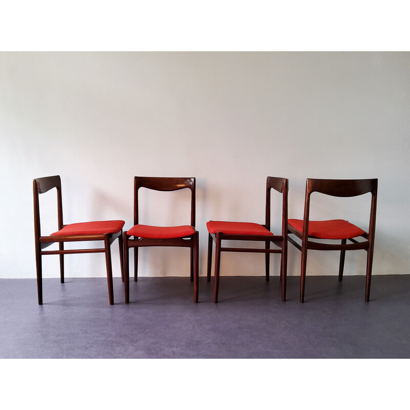 Conjunto de 4 cadeiras de vindima por Lübke, Alemanha 1960