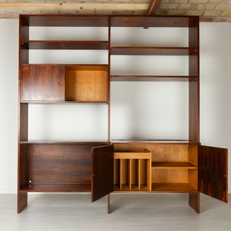 Danish vintage rosewood wall unit by Hg Furniture, 1960s