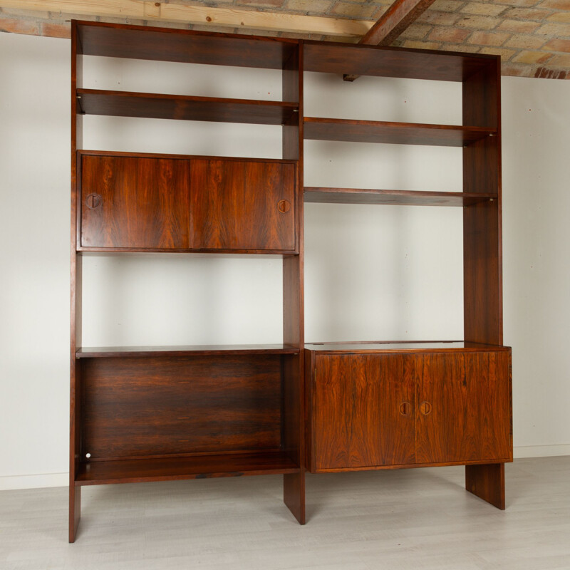 Danish vintage rosewood wall unit by Hg Furniture, 1960s