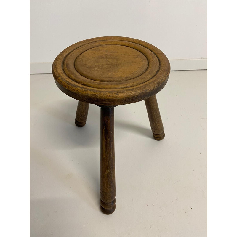 Vintage French tripod stool, 1950