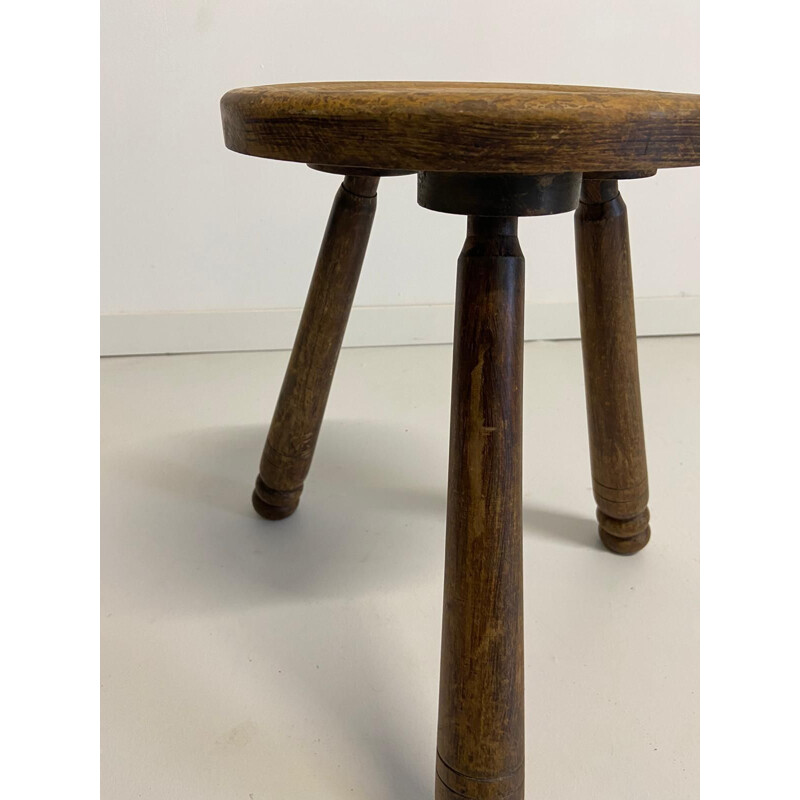 Vintage French tripod stool, 1950