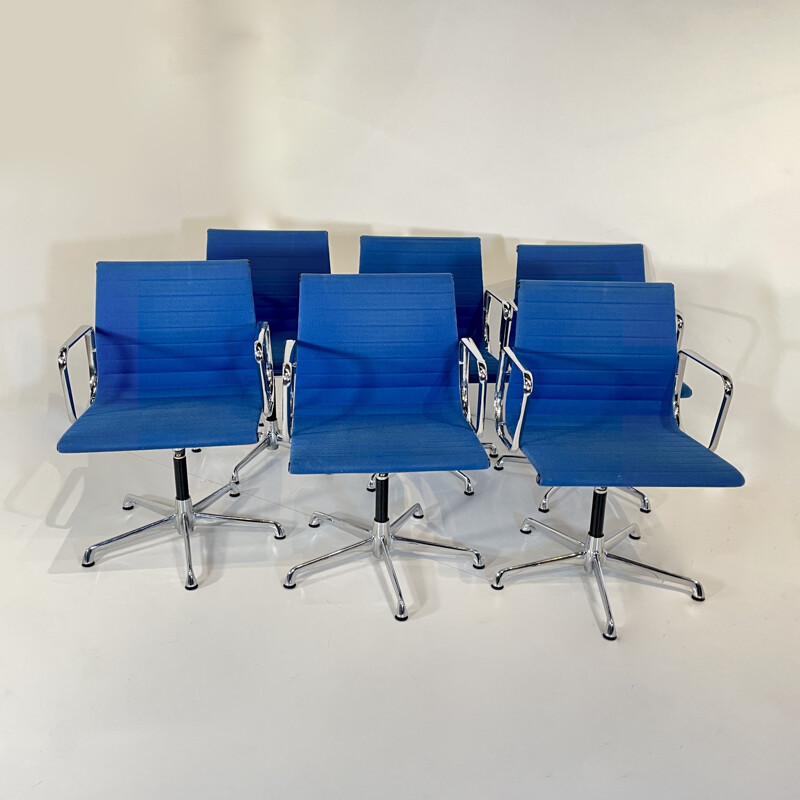 Set of 6 vintage Eames armchairs by Charles and Ray Eames for Icf, USA 1950