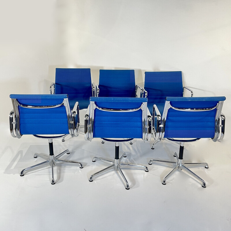 Set of 6 vintage Eames armchairs by Charles and Ray Eames for Icf, USA 1950