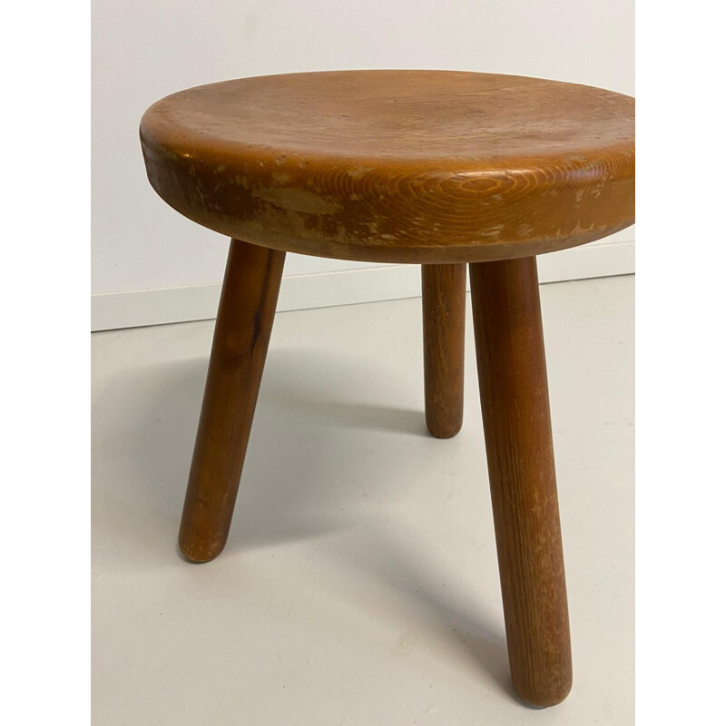 Vintage stool in solid pine