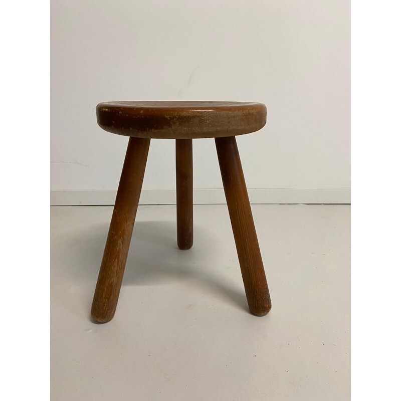 Vintage-Hocker aus massiver Kiefer