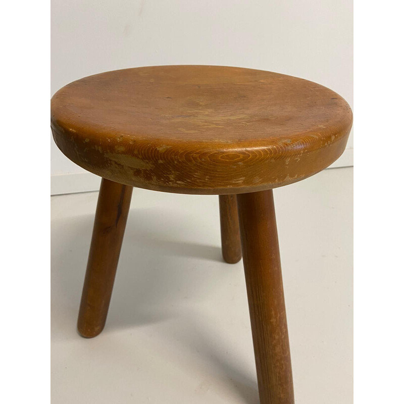 Vintage stool in solid pine