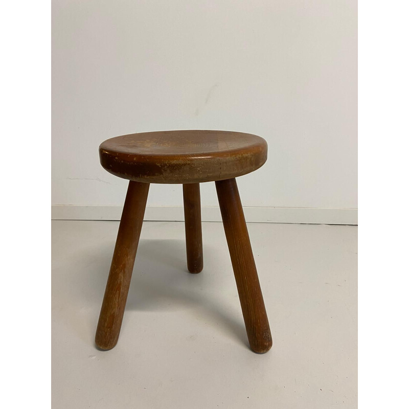 Vintage stool in solid pine