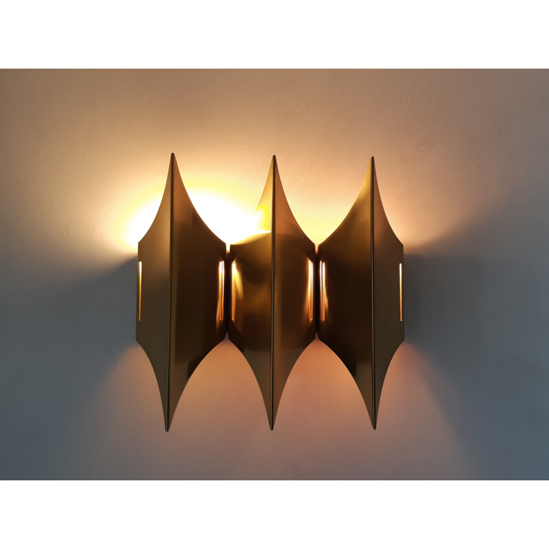 Vintage Gothic III wall lamp by Bent Karlby for Lyfa, Denmark 1960s