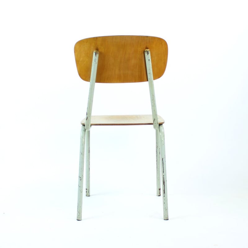 Vintage school chair in metal and plywood by Kovona, Czechoslovakia 1960s