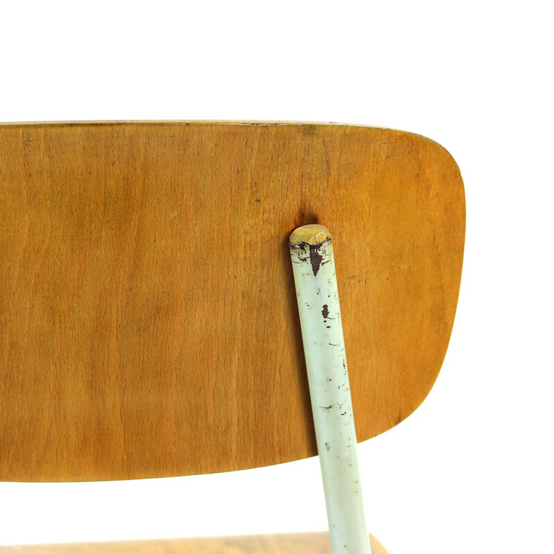 Vintage school chair in metal and plywood by Kovona, Czechoslovakia 1960s