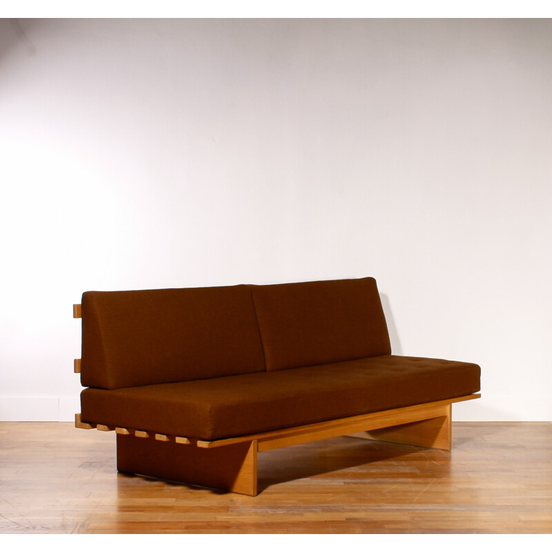 Daybed sofa in oak and wool by Bra BOHAG - 1960s