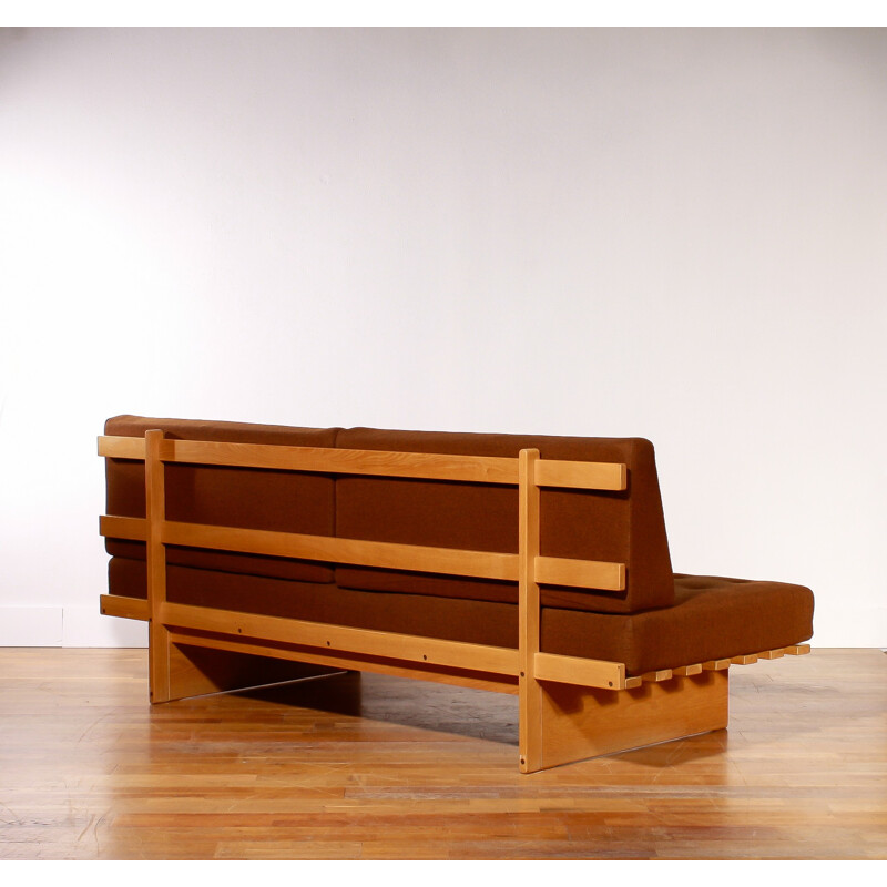 Daybed sofa in oak and wool by Bra BOHAG - 1960s